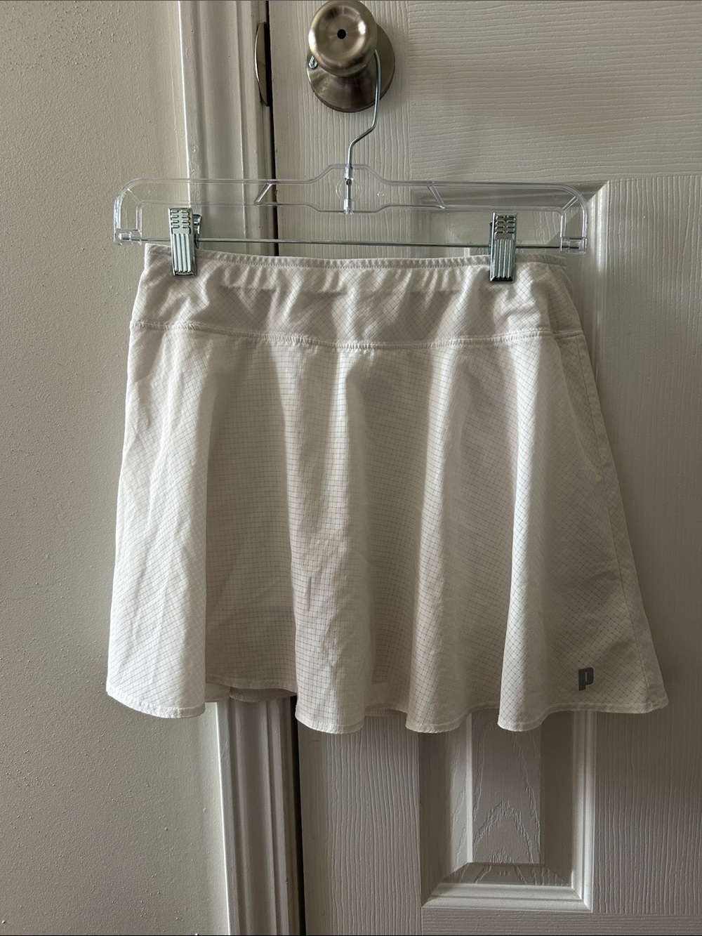 Women’s White Athletic Skirt with Built-In Shorts
